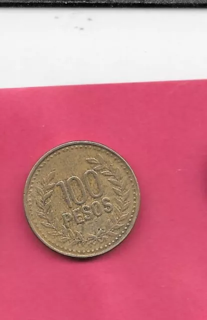 Colombia Km285.2 2008 Vf-Very Fine Circulated 100 Peso Coin