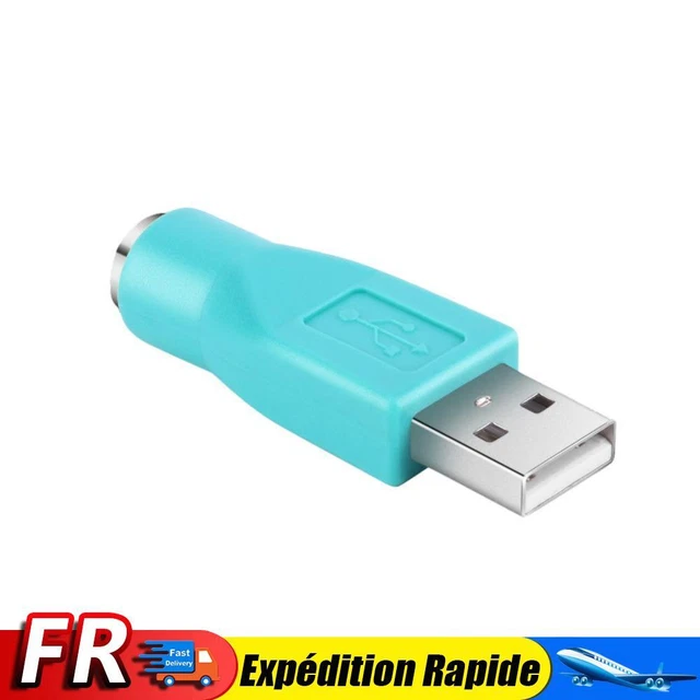 ADAPTATEUR CONVERTISSEUR PS/2 femelle vers USB mâle, connecteur pour ...