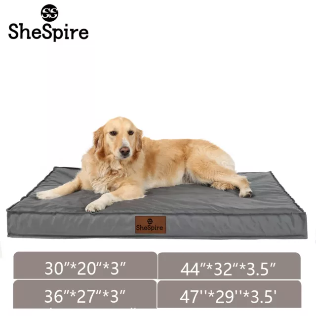 SheSpire Gray Orthopedic Memory Foam Dog Bed Soft Pet Mattress M/L/XL/XXL