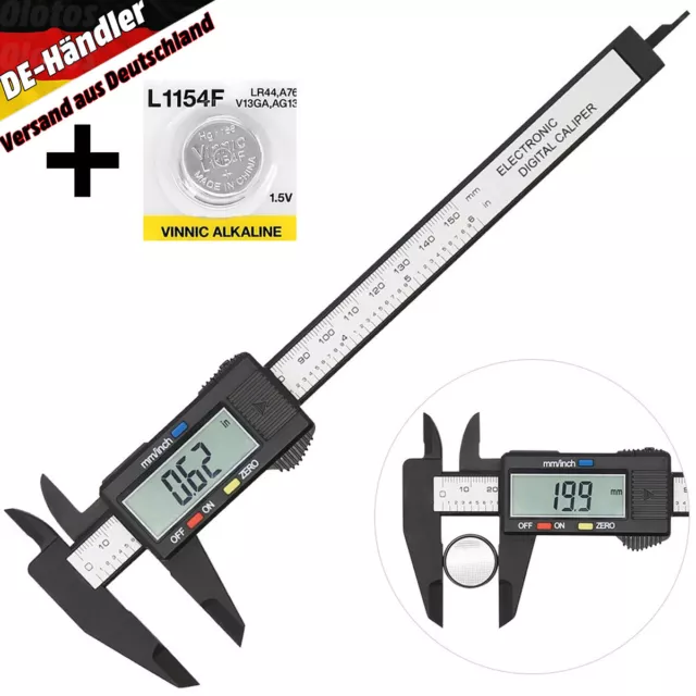 Digitaler Messschieber 0 - 150 mm Schieblehre Messlehre mit LCD Display Batterie