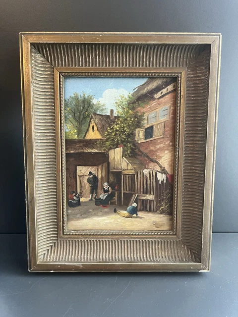 Tableau Huile Sur Panneau Signé A. Vautier – Nature Morte Expressionniste, Cadre Doré