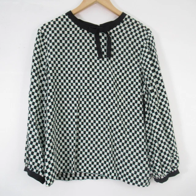 Camicia Kate Spade New York a maniche lunghe misto seta motivo XL retrò unica