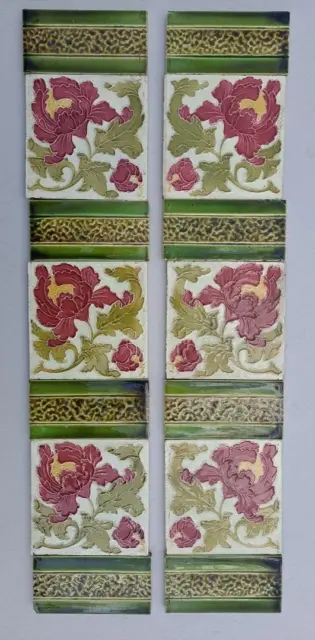 Full set of Original Antique Fireplace Tiles.   .stock item tile BBT002