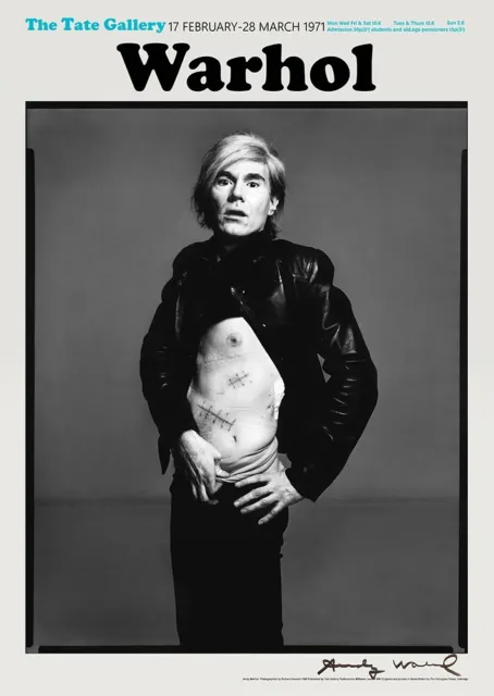 Andy Warhol Exhibition Poster Hand Signed Original Print Richard Avedon Photo