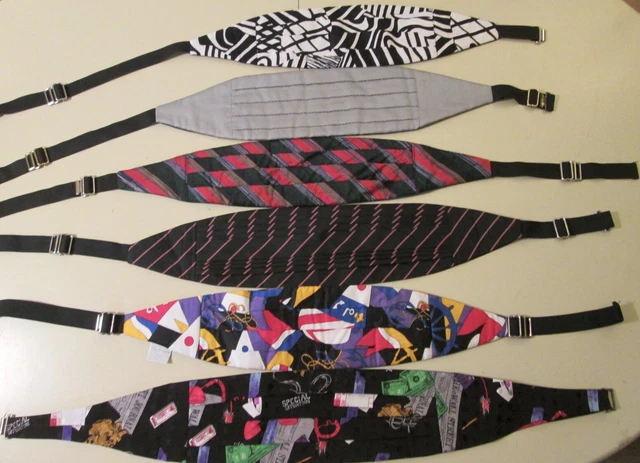 6 VINTAGE CUMMERBUNDS Santana, Mel Howard, Tuxedo Park, Wall Street Journal