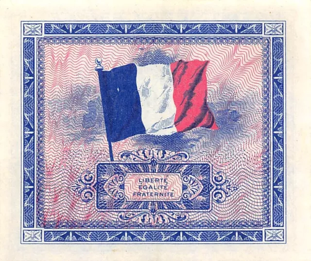 France  2  Francs  Series of 1944  WW II Issue  Circulated Banknote LAE