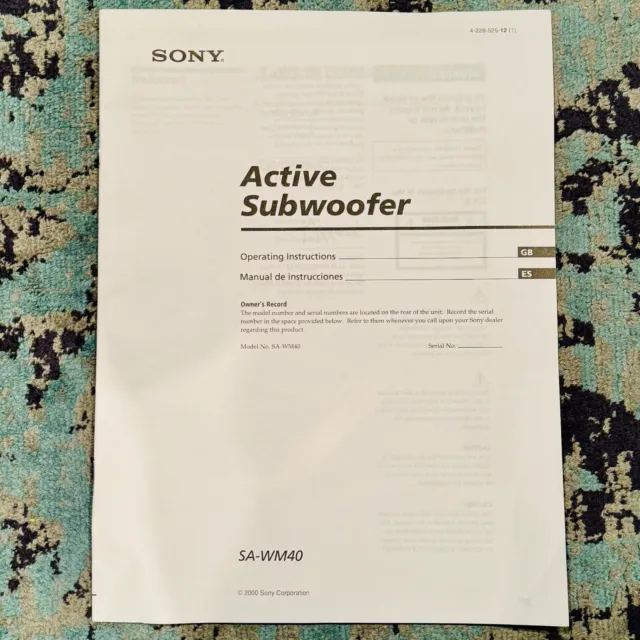 Sony Shake-44D Home Audio System Manual