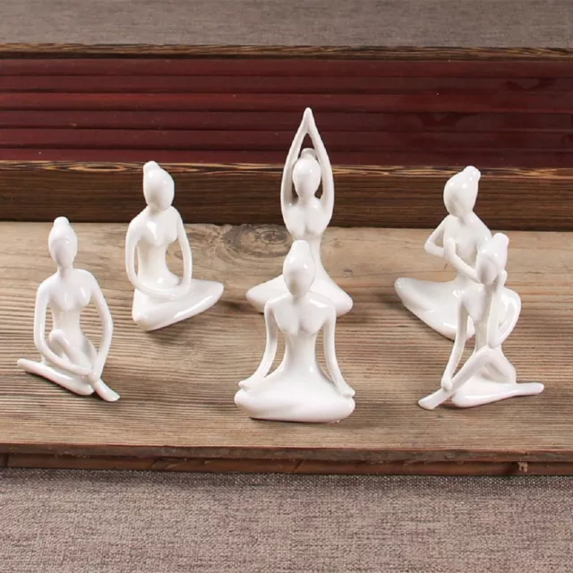 Statue Yoga Poses Figurine Ceramic Yoga Poses Figurine Ornaments Abstract Art