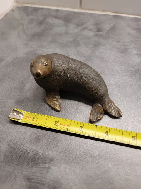vintage brass sea lion figure