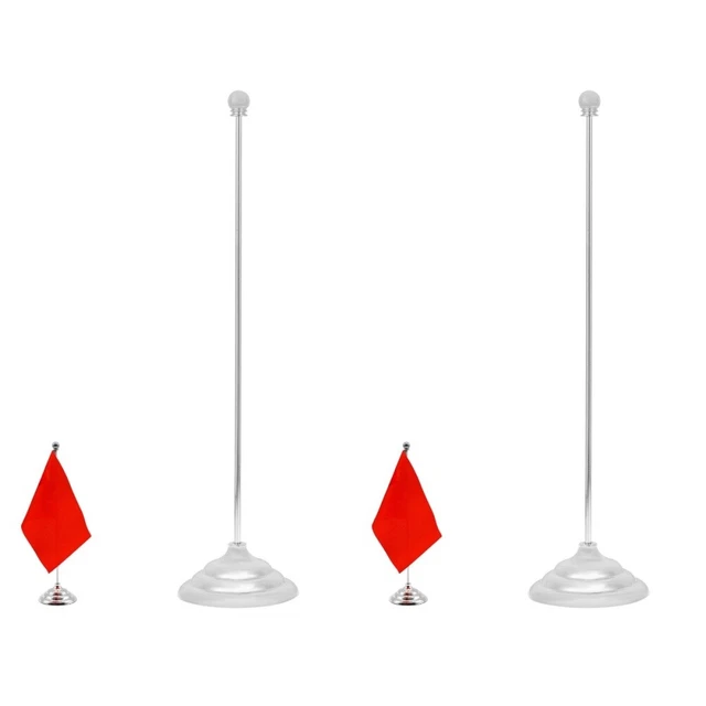 2 COUNT DECORATIVE Flag Bracket Desk Stand American Table Pole Banner