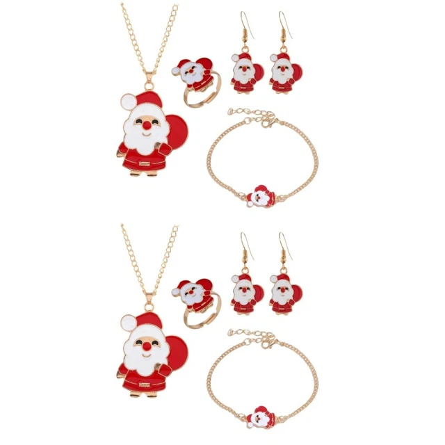 2 Sets Christmas Jewelry Suit Weihnachten Schmuck Anzug Armbänder für Teen Mädch 2
