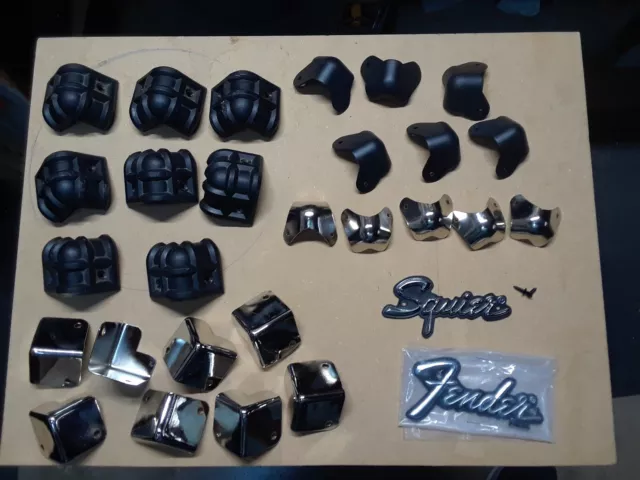 Guitar Amplifier Cabinet Parts New and Used Corners,Fender & Squire Logo emblems