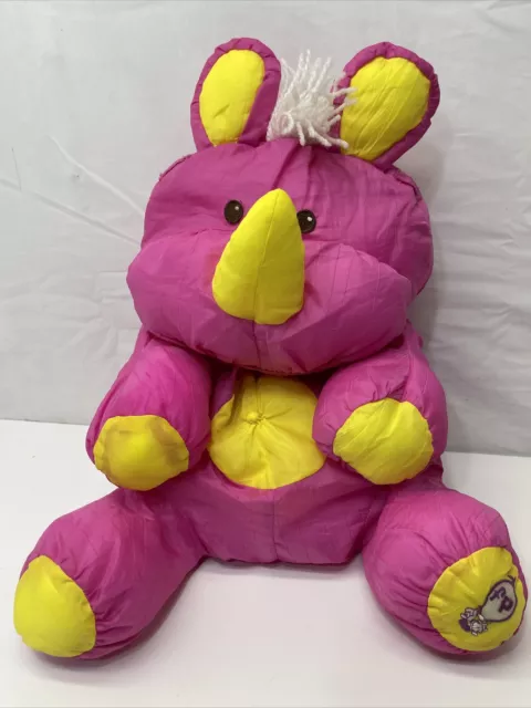 Fisher Price Wild Puffalump Pink Rhino Plush Stuffed Animal - Vintage 1987