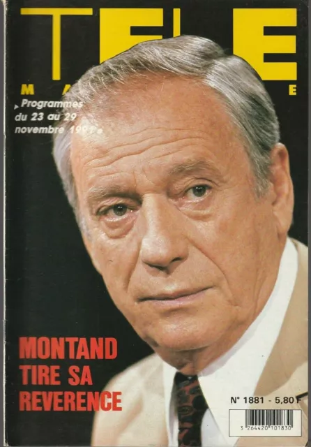 Télé Magazine 1881 23/11/1991 Yves Montand  22/317