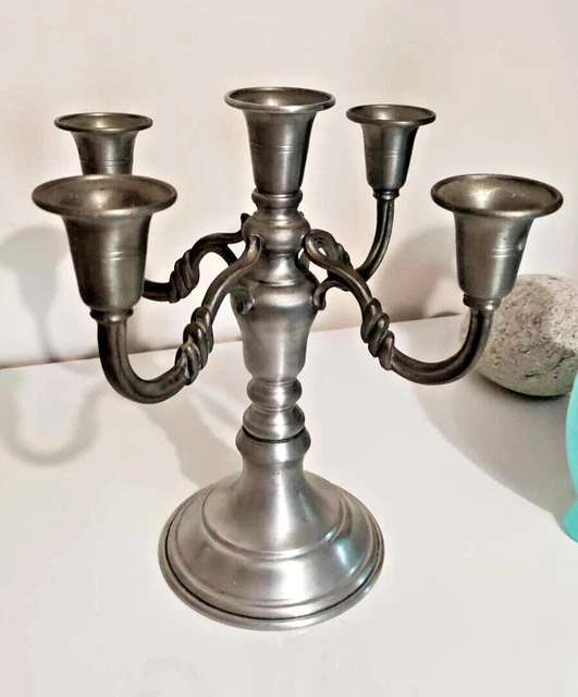 Chandelier Triple Bougeoirs Vintage - Candélabre Ancien Déco Maison