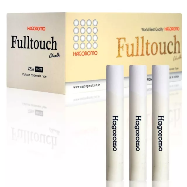 HAGOROMO Fulltouch Color Chalk 1 Box [72 Pcs / White] Non-Toxic, Eco-Friendly JP