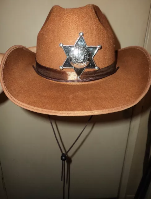 Sheriff Cowboy Hat For Costume. Adult Sz.