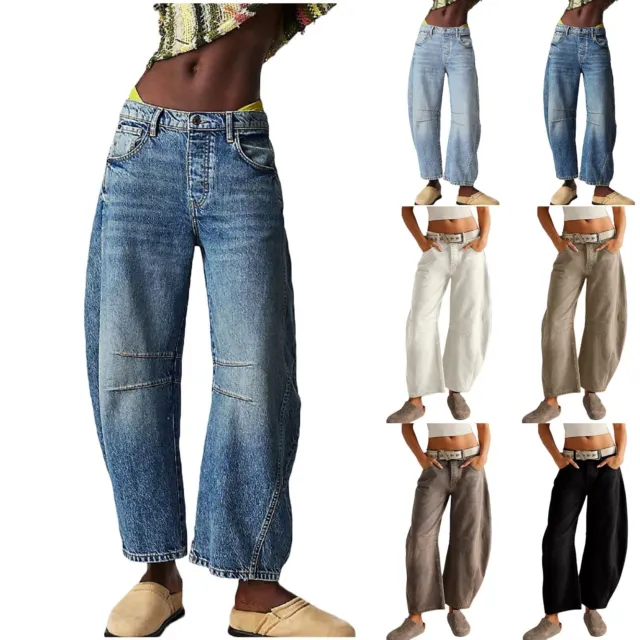 Wide Leg Baggy Jeans Women Casual Loose Mid Waist Denim Pants Denim Jeans💕