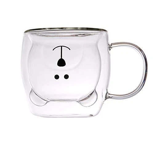 Cute Coffee Mugs Bear Tea Cup Milk Double Wall Glass Espresso Funny Mugs