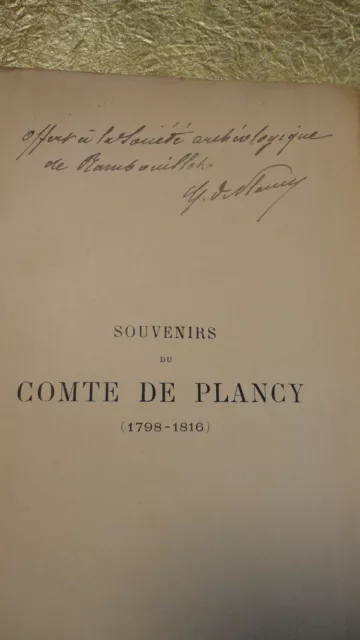 PLANCYSouvenirs du comte de Plancy (1798-1816)