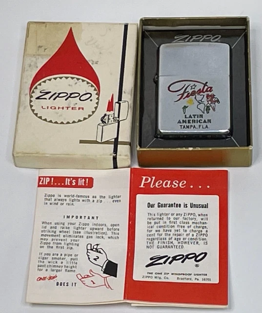 1965 Zippo w/Box Fiesta Latin American Tampa Florida