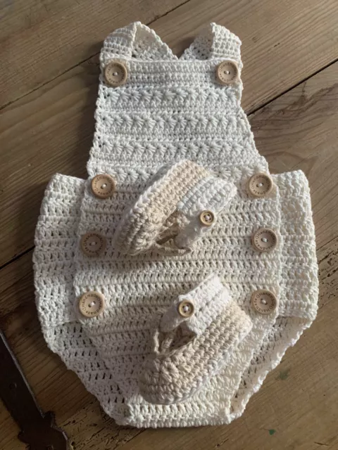 Ranita Body bebe Pelele Crochet 2/4 Meses Ganchillo Recién Nacido Algodón  Rojo