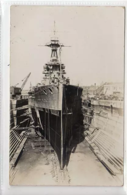 HMS EMPEROR OF INDIA, MALTA DOCK, Feb 1920: Naval postcard (C62730)