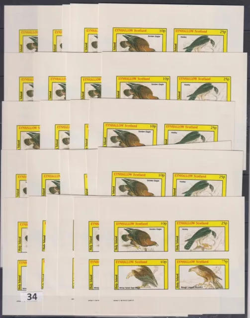 / 25X Local Post - Mnh - Imperf - Birds