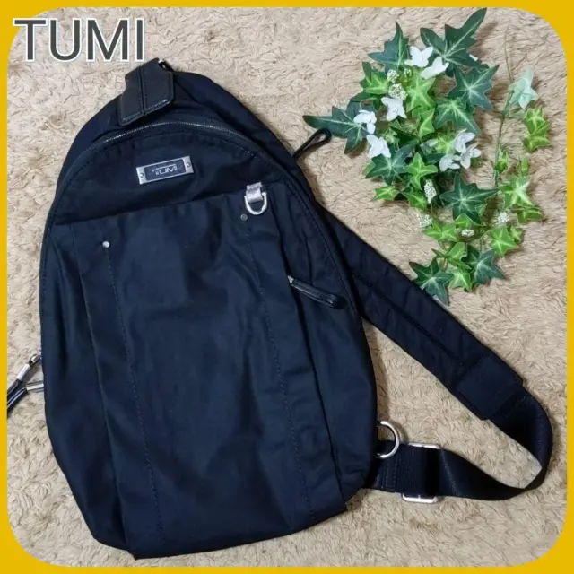 Tumi Crossbody Bag Black Nylon Multiple Storage Shoulder Exp