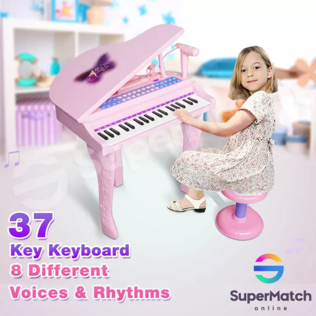 Electronic Keyboard Piano Organ Kids Toy Musical Instrument Play Toy Pink 37-Key