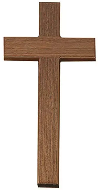 Walnut Wall Cross Religious Christian Catholic Home Decor Gifts, 12 Inch