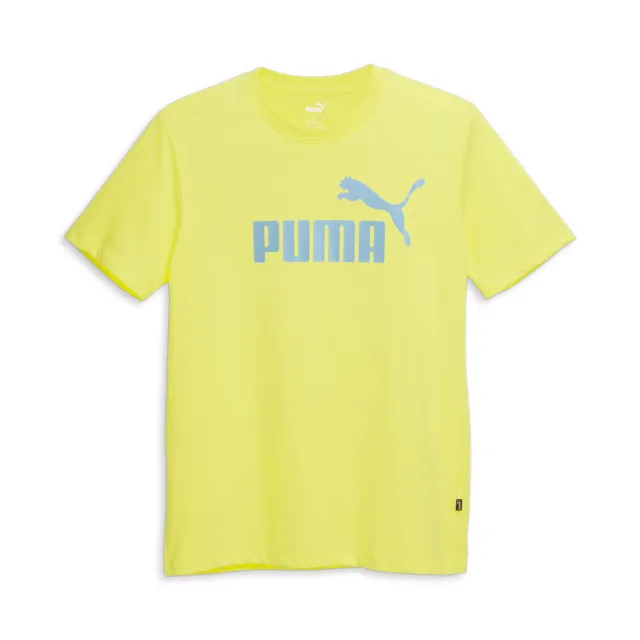 Puma Essential Logo Crew Neck Short Sleeve T-Shirt Mens Yellow Casual Tops 67877