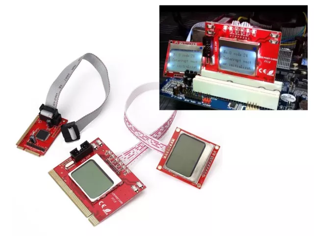 Testeur carte mère PC - 2 ECRANS LCD - Interfaces PCI MiniPCIE MiniPCI LPC