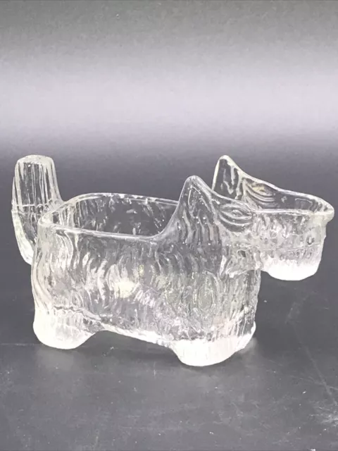 Vintage Scottie Dog Creamer Clear Glass