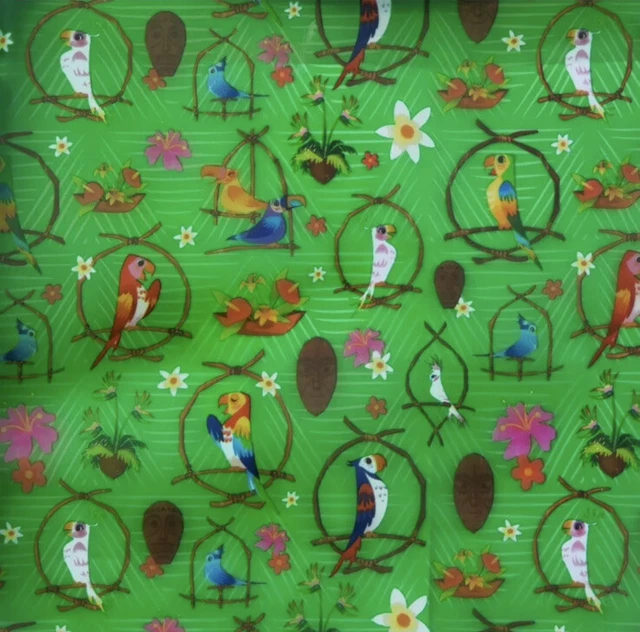 DISNEY PARKS ENCHANTED Tiki Room Bird Hooded Rain Coat Jacket Green