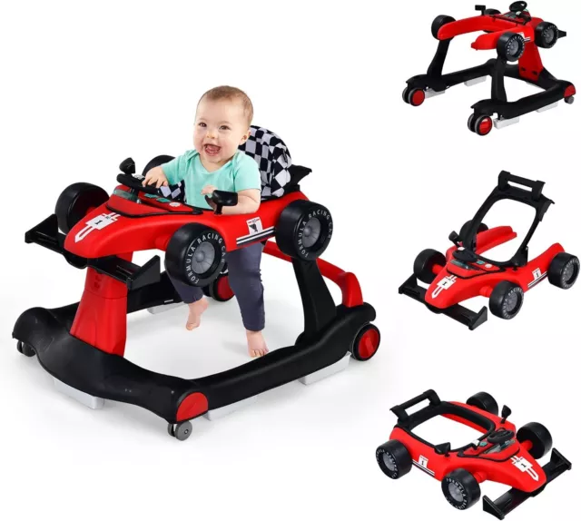 4 en 1 Andador Bebes, Andador Plegable para Bebes Altura y Velocidad Regulable