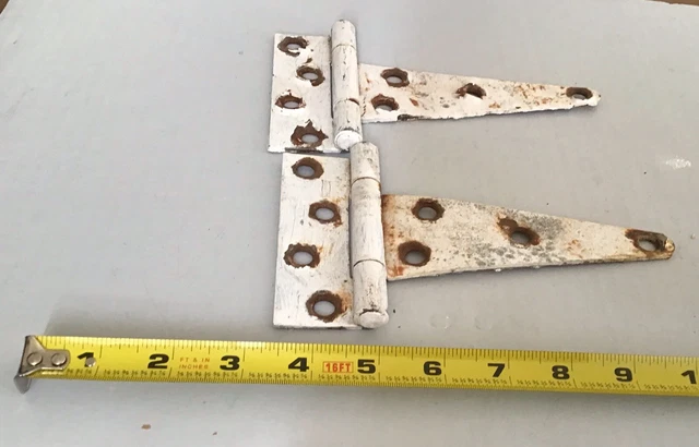 LOT OF 2 Antique Vintage Barn Door Iron Strap Hinges Rusted IRON