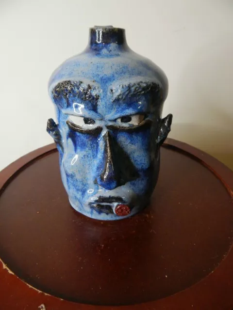 wayne hewell face jug, pottery, folk art 7''x 5'' wayne hewell face jug, pottery, folk art 7''x 5''