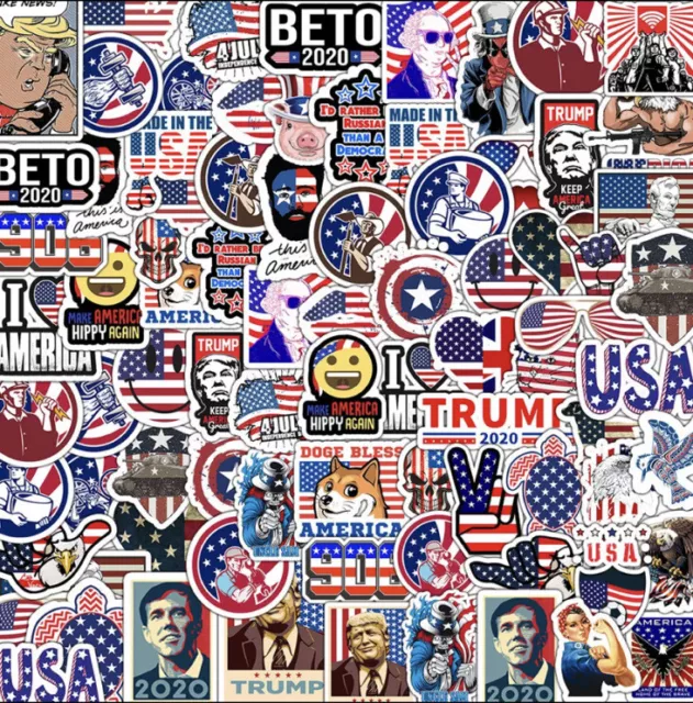50 x USA America United States Stickers Trump Make America Great Again