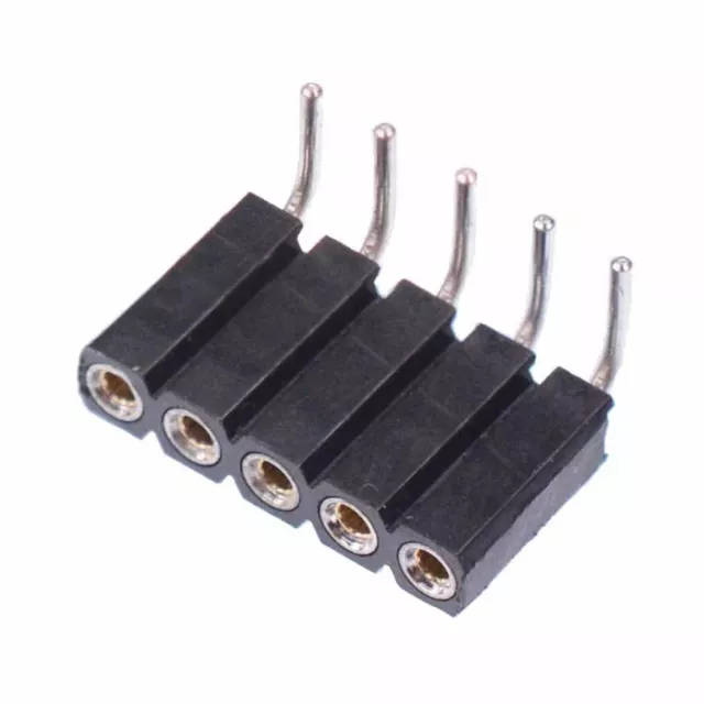 10 x 5 Pin SIL Turned pin Right Angle Socket Connector 2.54mm