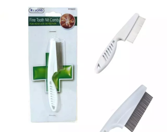 FINE TOOTH NIT COMB Head Pet Fur Hair Lice Flea Egg Removal Metal Brush RY0600