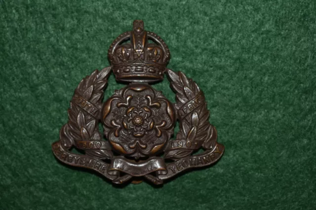 Das Derbyshire Imperial Yeomanry Abzeichen 1902-1920 (imperial gelöscht)