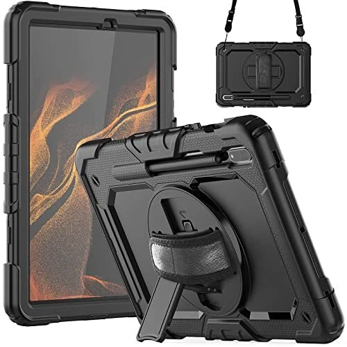 FS FANSONG Case for Galaxy Tab S8 Ultra 2022 Heavy Duty Silicone Protective C...