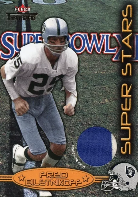Fred Biletnikoff ( 2-Color ) Fleer 2002 Superstars Superbowl Xi Mvp Jersey Card