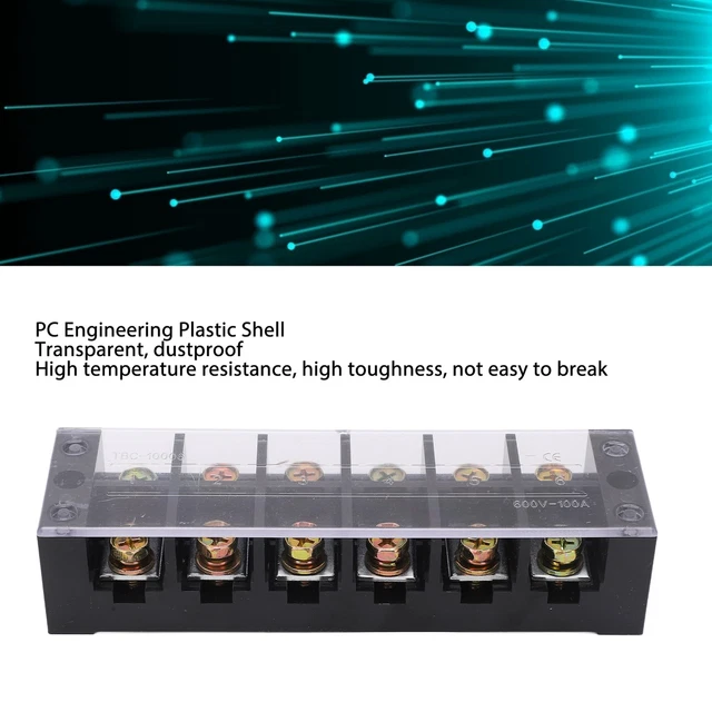 (6 POSITIONS)100A 600V Wire Lock Terminal Block Dual Row Terminal Block ...