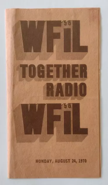 1970 WFIL Philadelphia Together Radio Boss 30 Survey Music Chart Bread Carpenter