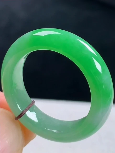 Icy  Green Grade A Jadeite Jade  Ring Size 8.5 T0529
