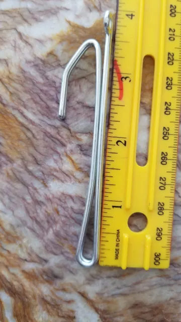 10 Vintage 3.75" Slip On Metal Drapery Curtain Hooks Pinch Pleat Drape 3/8" drop