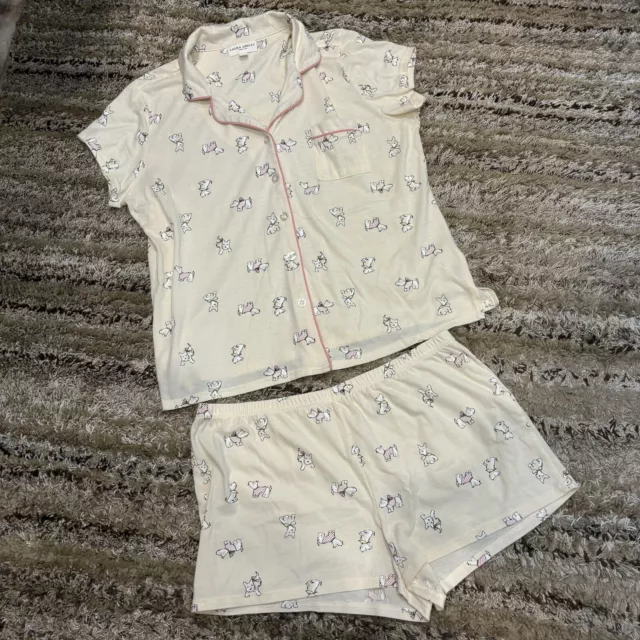 LAURA ASHLEY MEDIUM Shorts Pajama Set Scottie Westie Dogs 28.00 PicClick