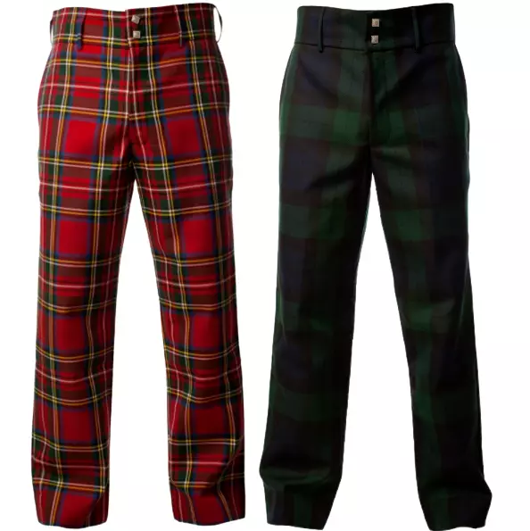 Gents Tartan Trews Golf Pant Black Watch, Royal Stewart, Scotland Tartan Pant